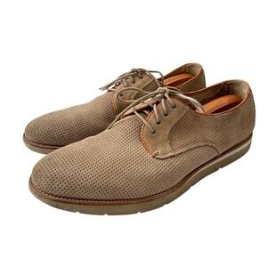 Johnston & Murphy Suede Leather Oxfords Dress Shoes Perforated Tan‎ Mens 11M